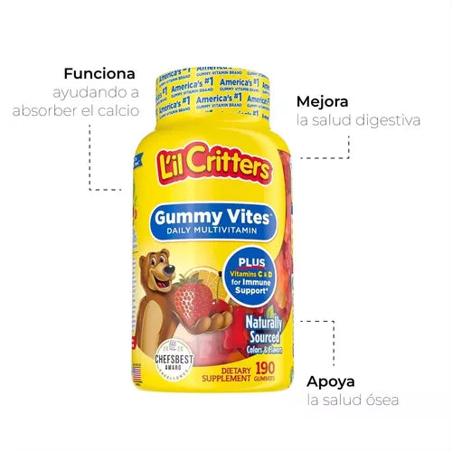 L'il Critters Gummy Vites Kids Multivitamin - Strawberry, Orange & Cherry, 190ct
